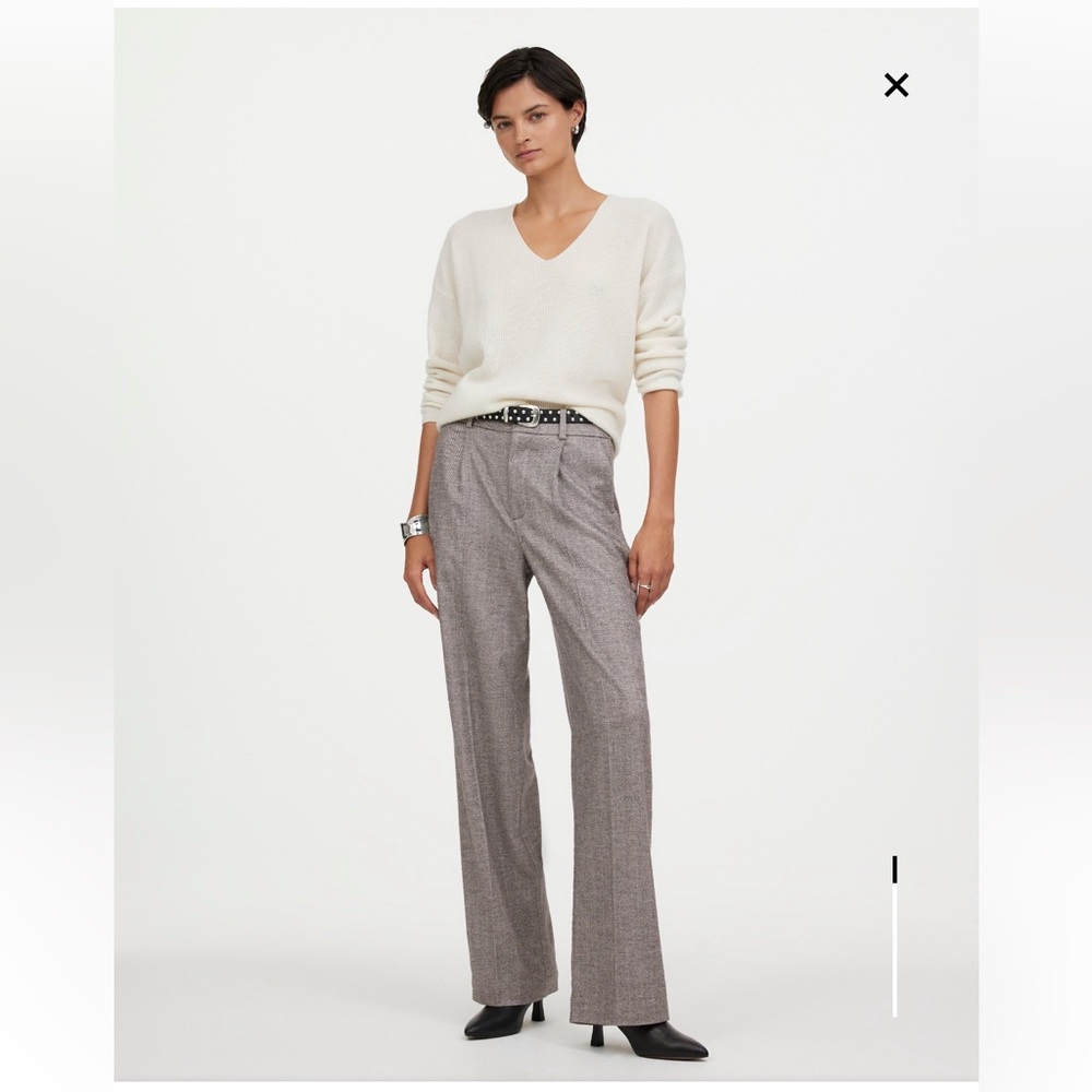 Madewell slouchy straight pants in herringbone Italian fabric